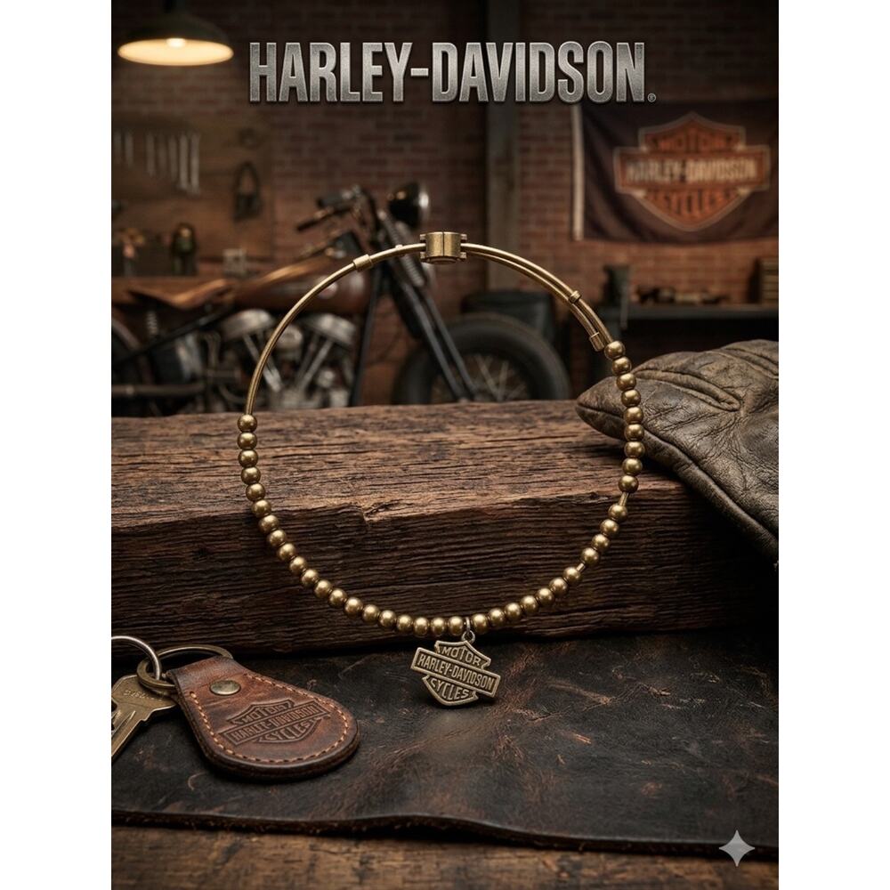 Harley-Davidson Beaded Bangle Bracelet